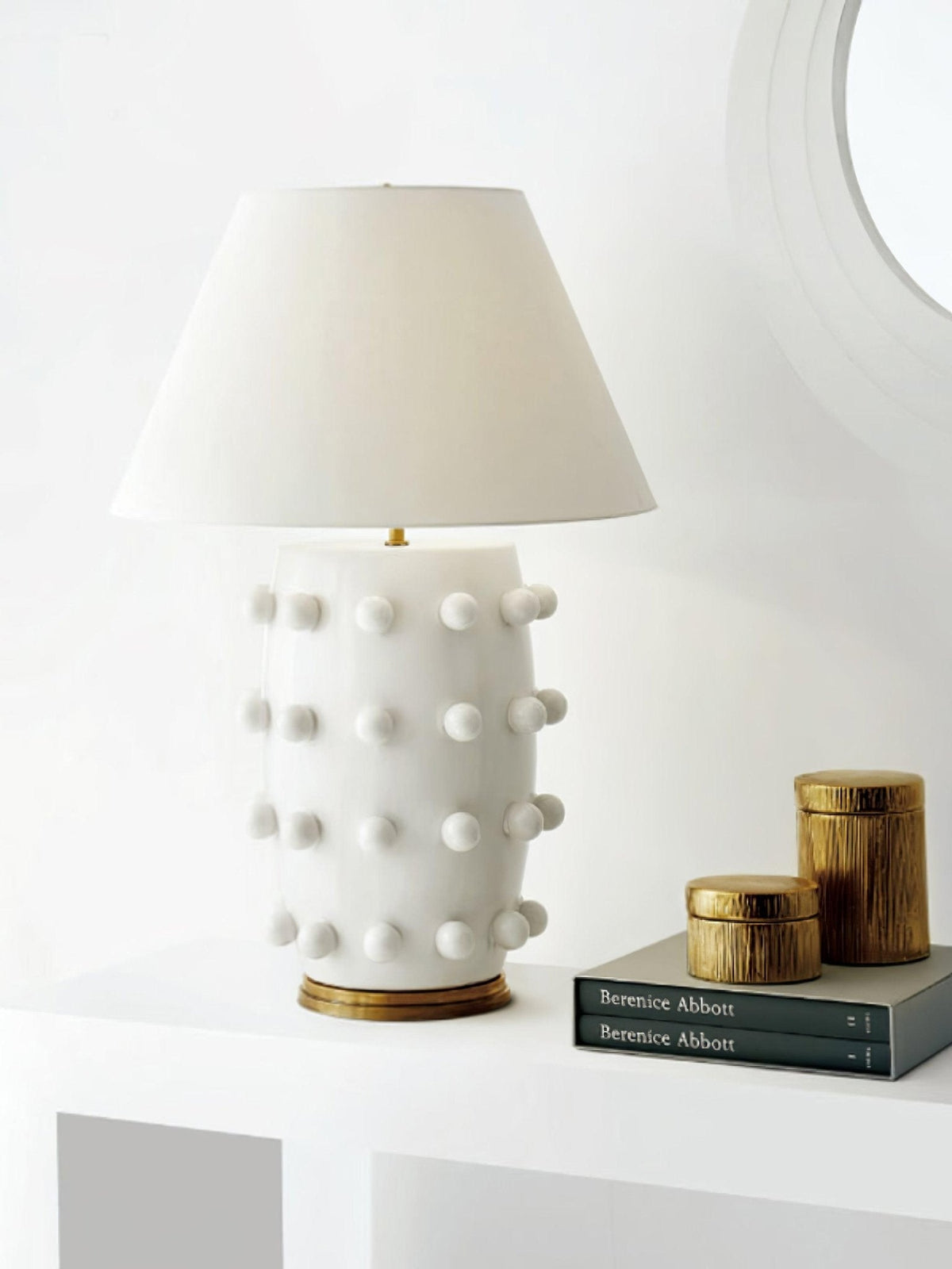 Nanex lampa stołowa ze szkła ceramicznego i płótna