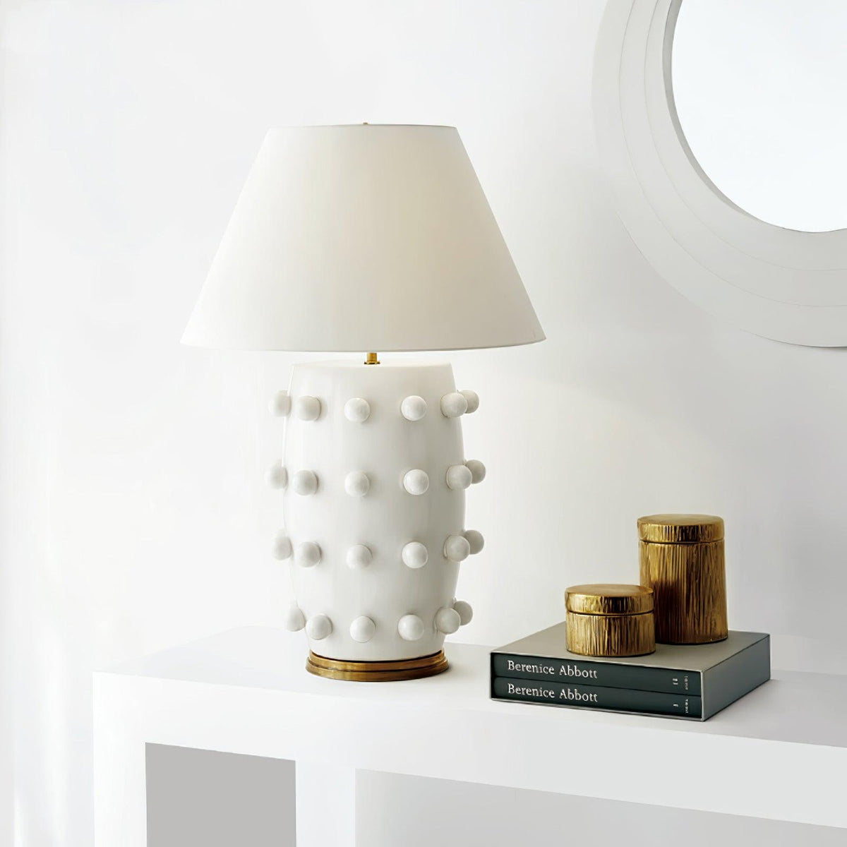 Nanex lampa stołowa ze szkła ceramicznego i płótna