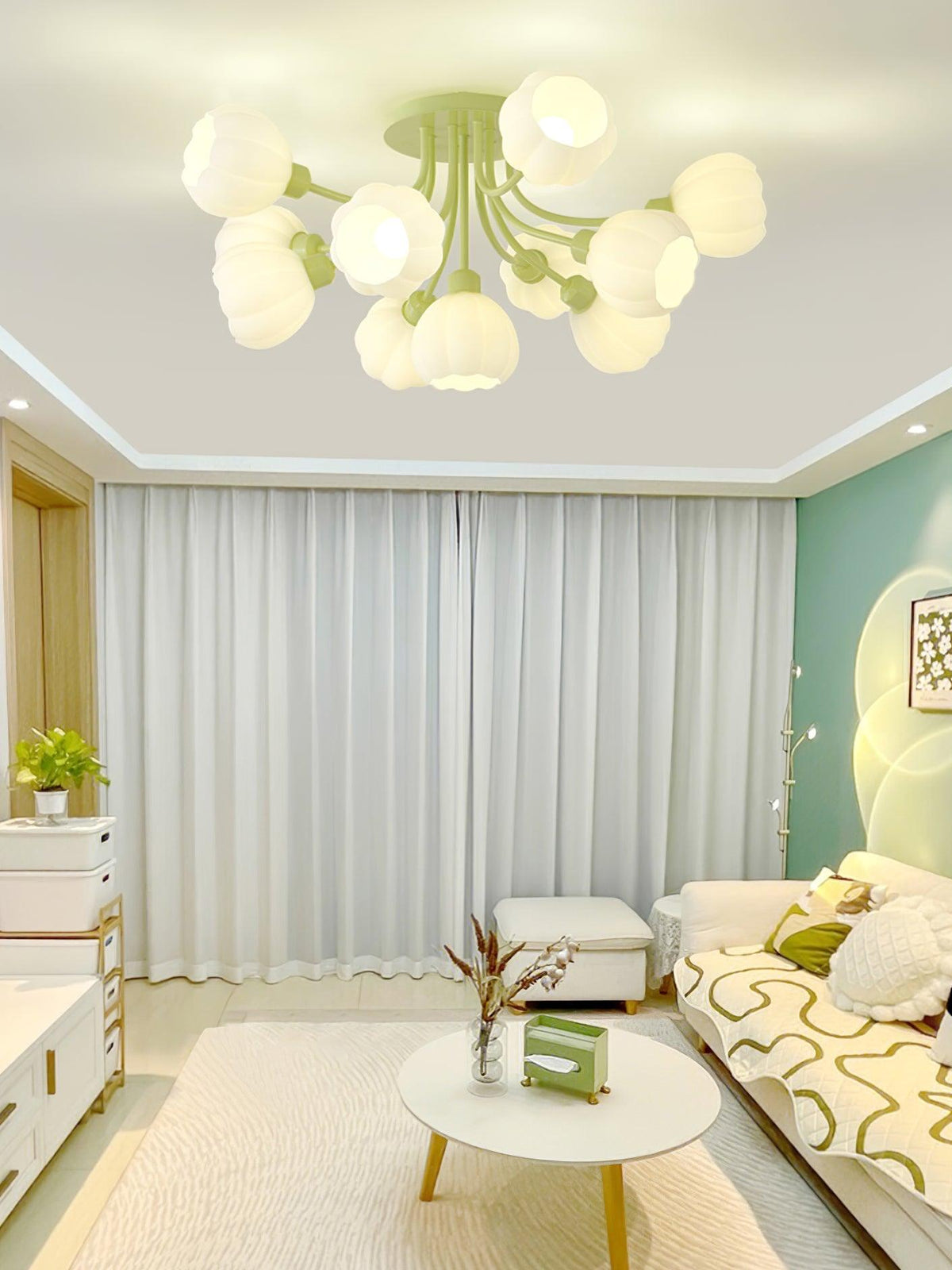 Zenorarae Elegance Matcha żyrandol sufitowy ze szkła