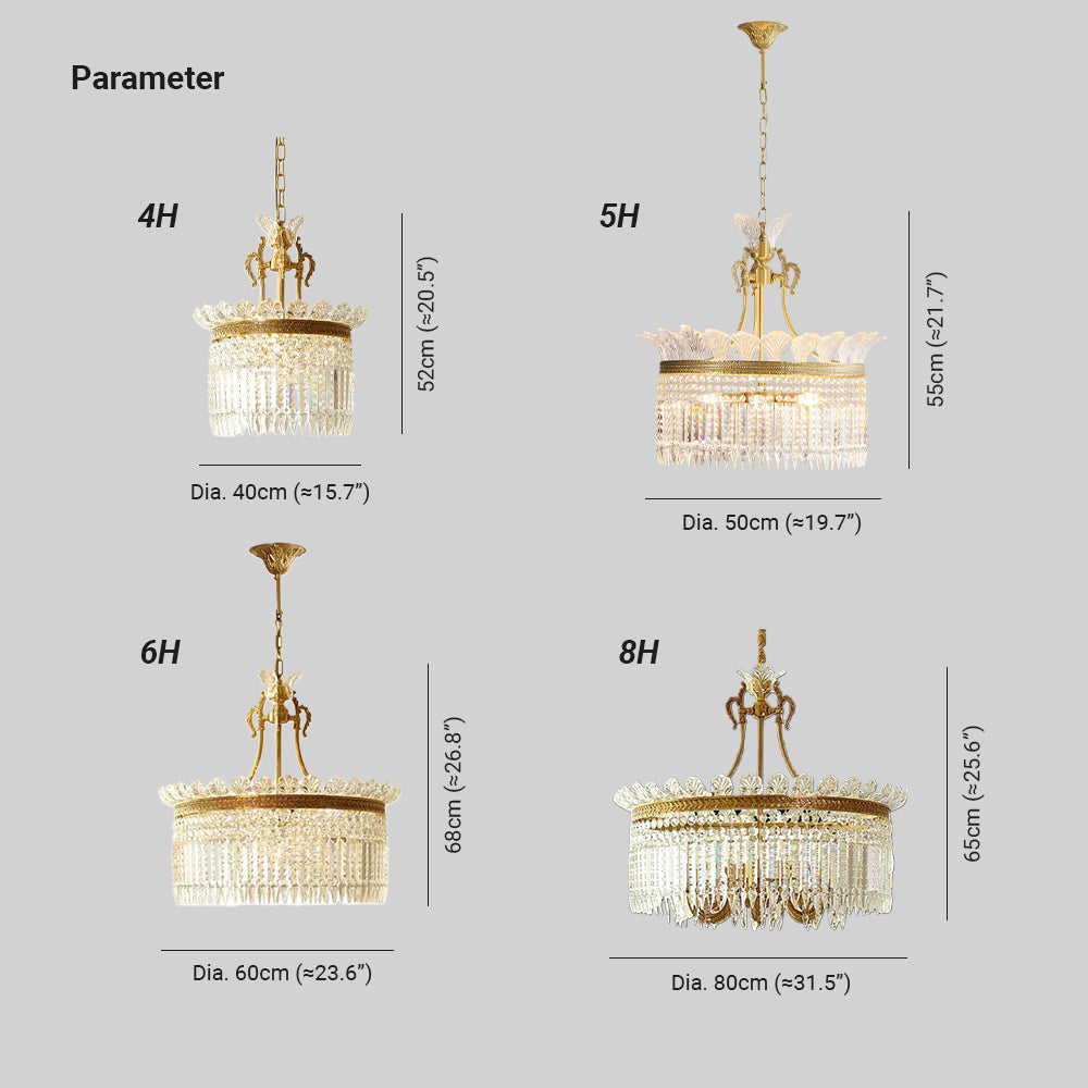 Xelra żyrandol z miedzi i kryształu