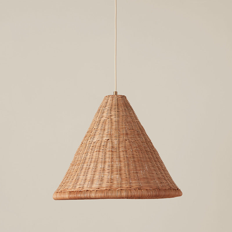 Kasbah wisząca lampa stożkowa z rattanu