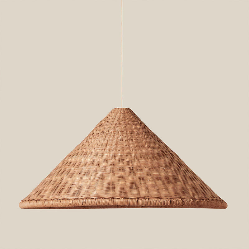 Kasbah wisząca lampa stożkowa z rattanu