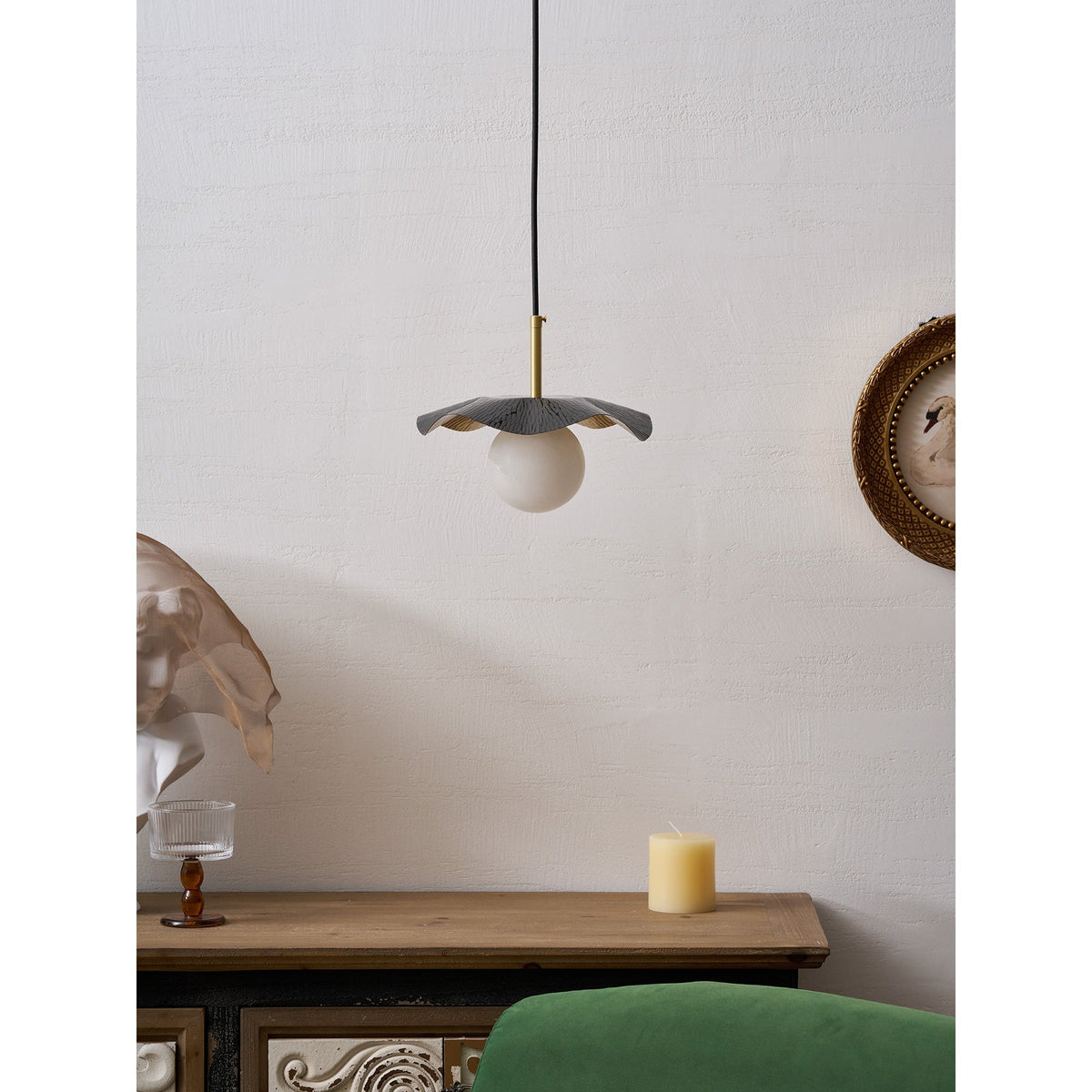 Orviano wisząca lampa z alabastrem
