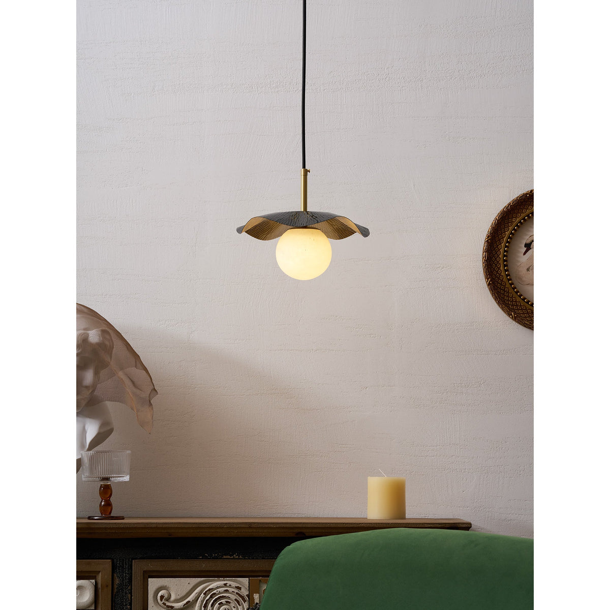Orviano wisząca lampa z alabastrem