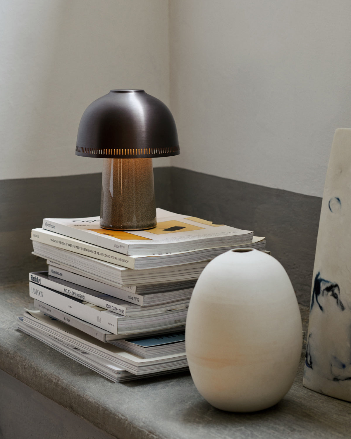 Lampa stołowa Raku z ceramiką