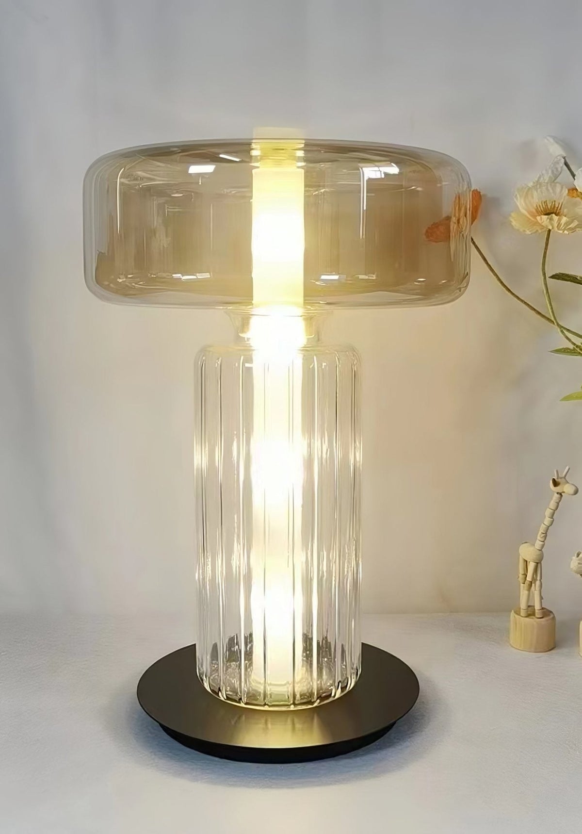 Svora nowoczesna lampa stołowa ze szkła