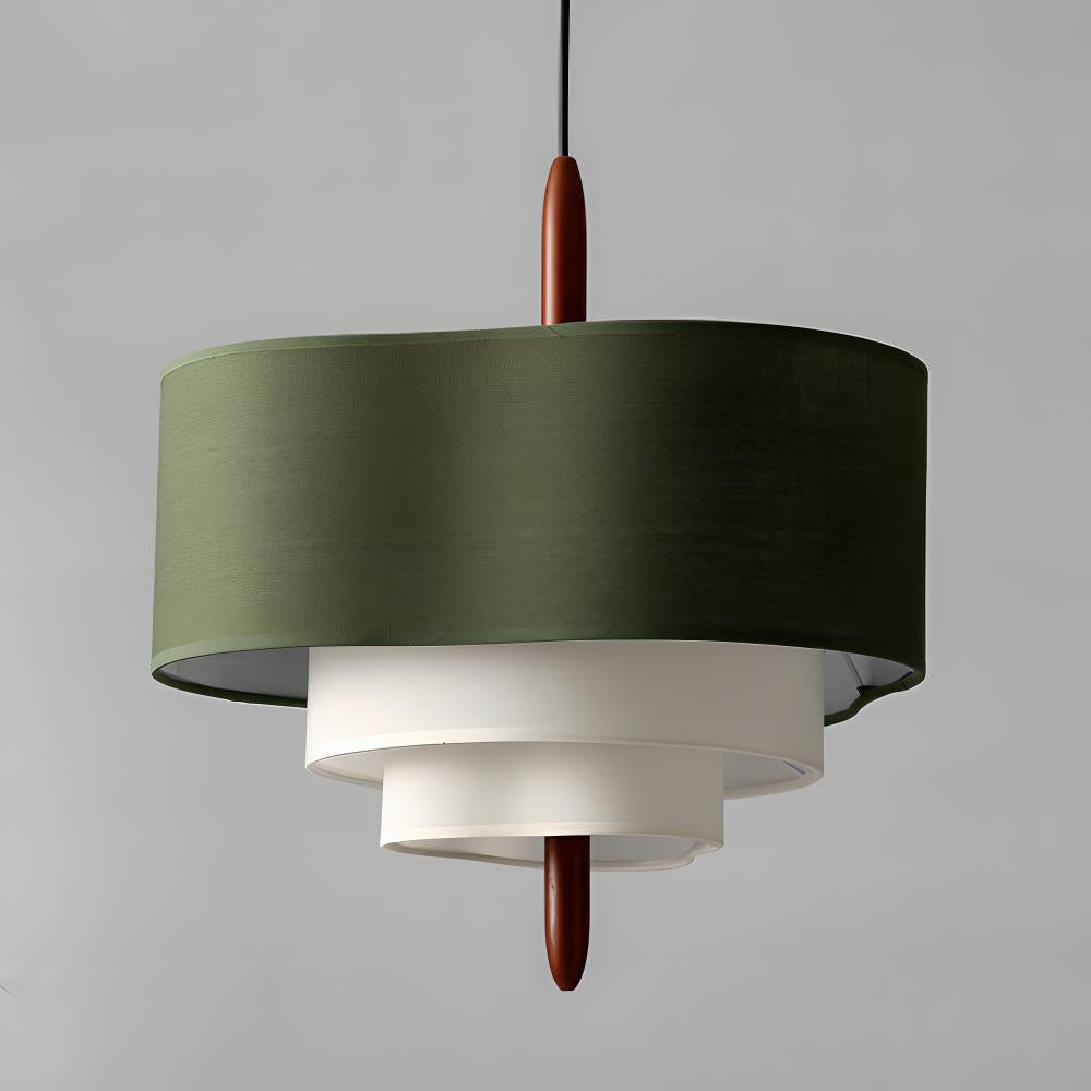 Greta zielona lampa wisząca z płótna