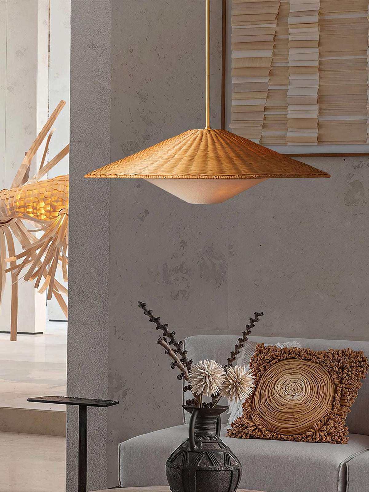 Kocan Rattan minimalistyczna lampa wisząca