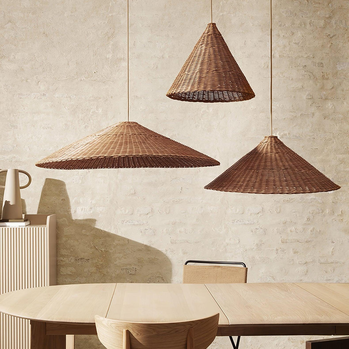 Kocan Rattan minimalistyczna lampa wisząca