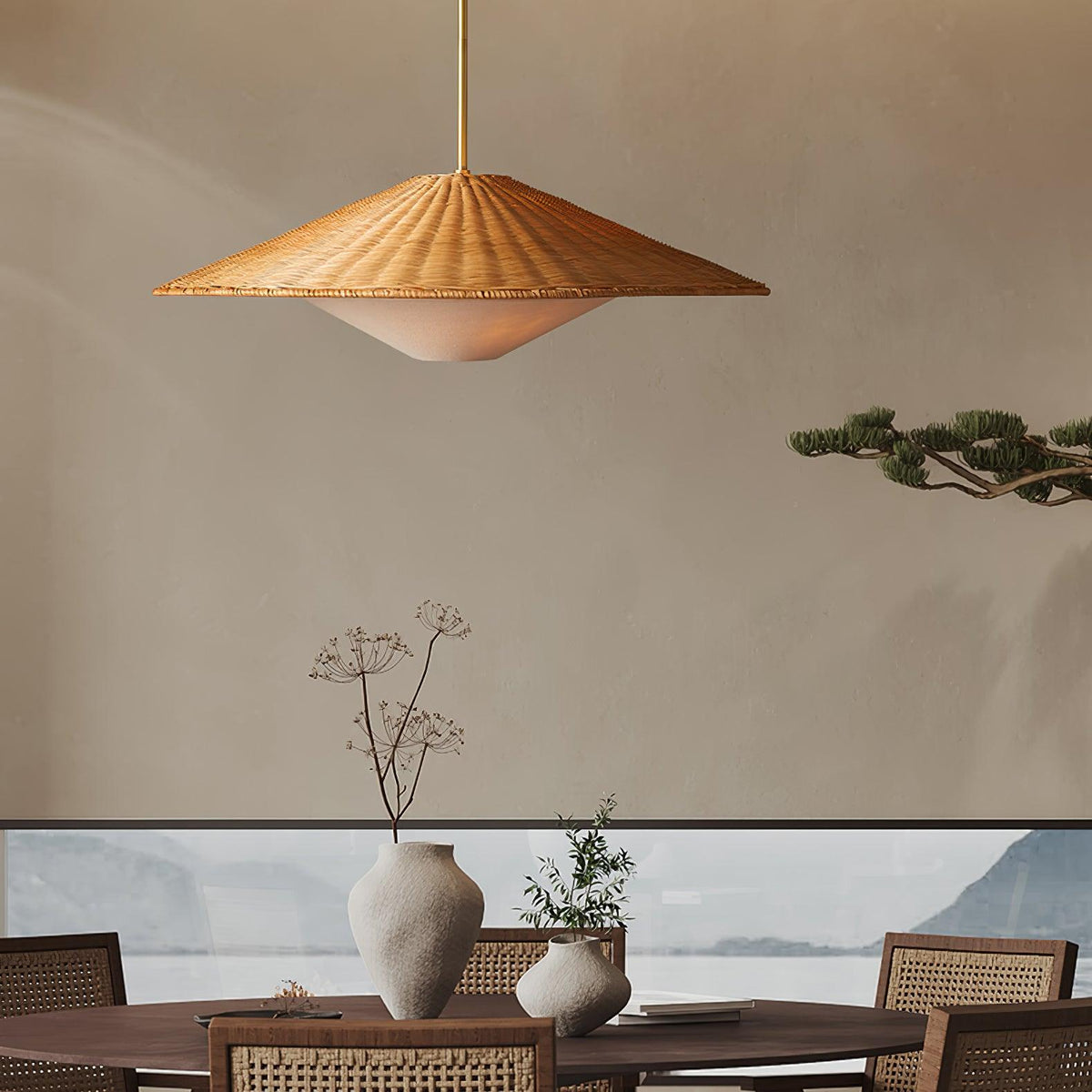 Kocan Rattan minimalistyczna lampa wisząca
