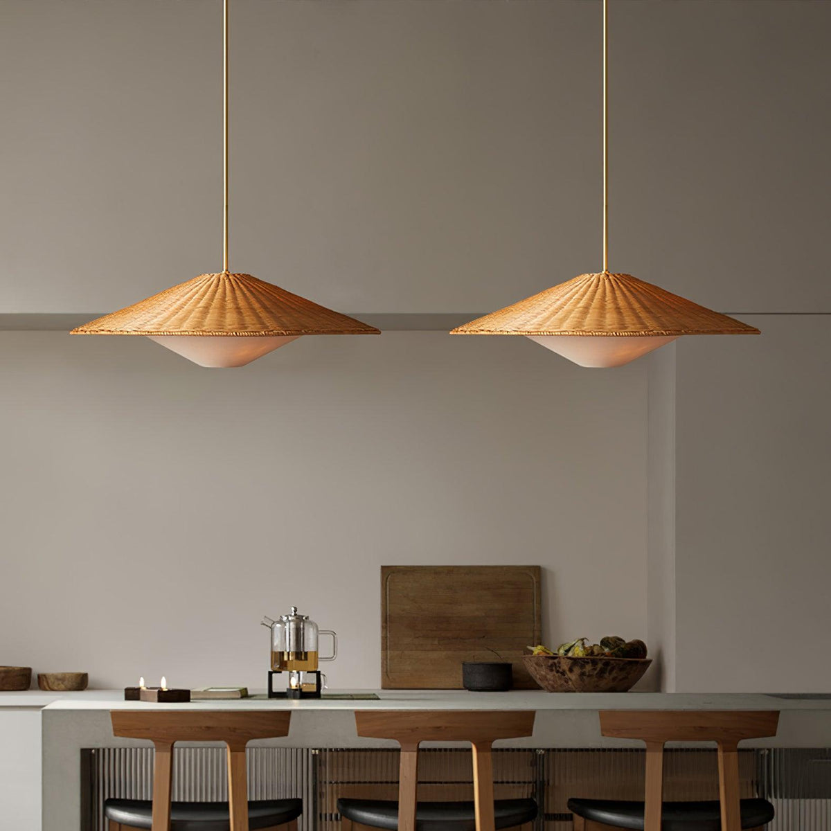 Kocan Rattan minimalistyczna lampa wisząca