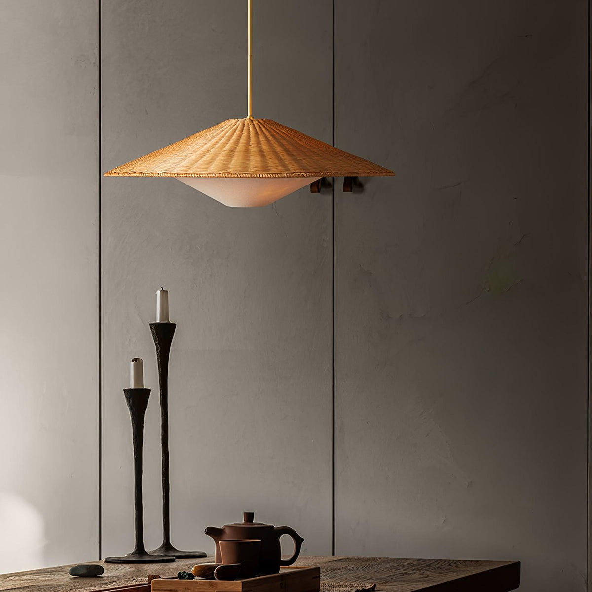 Kocan Rattan minimalistyczna lampa wisząca