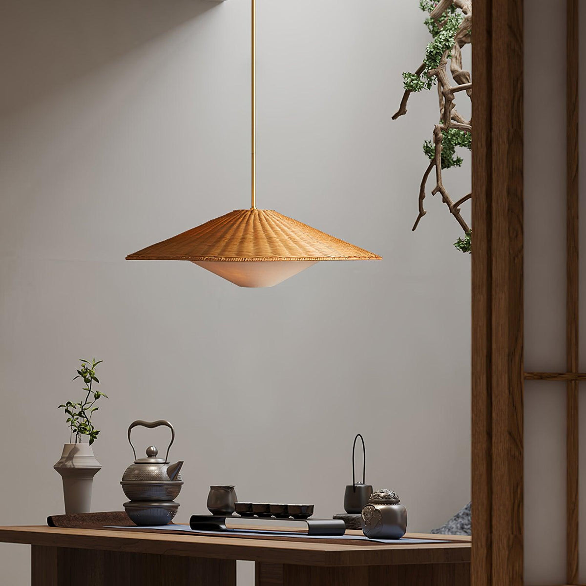 Kocan Rattan minimalistyczna lampa wisząca