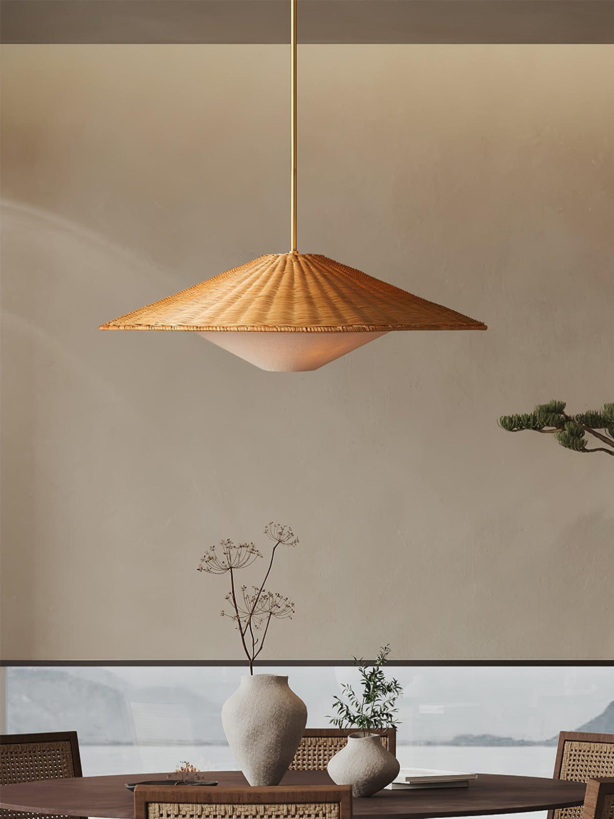 Kocan Rattan minimalistyczna lampa wisząca