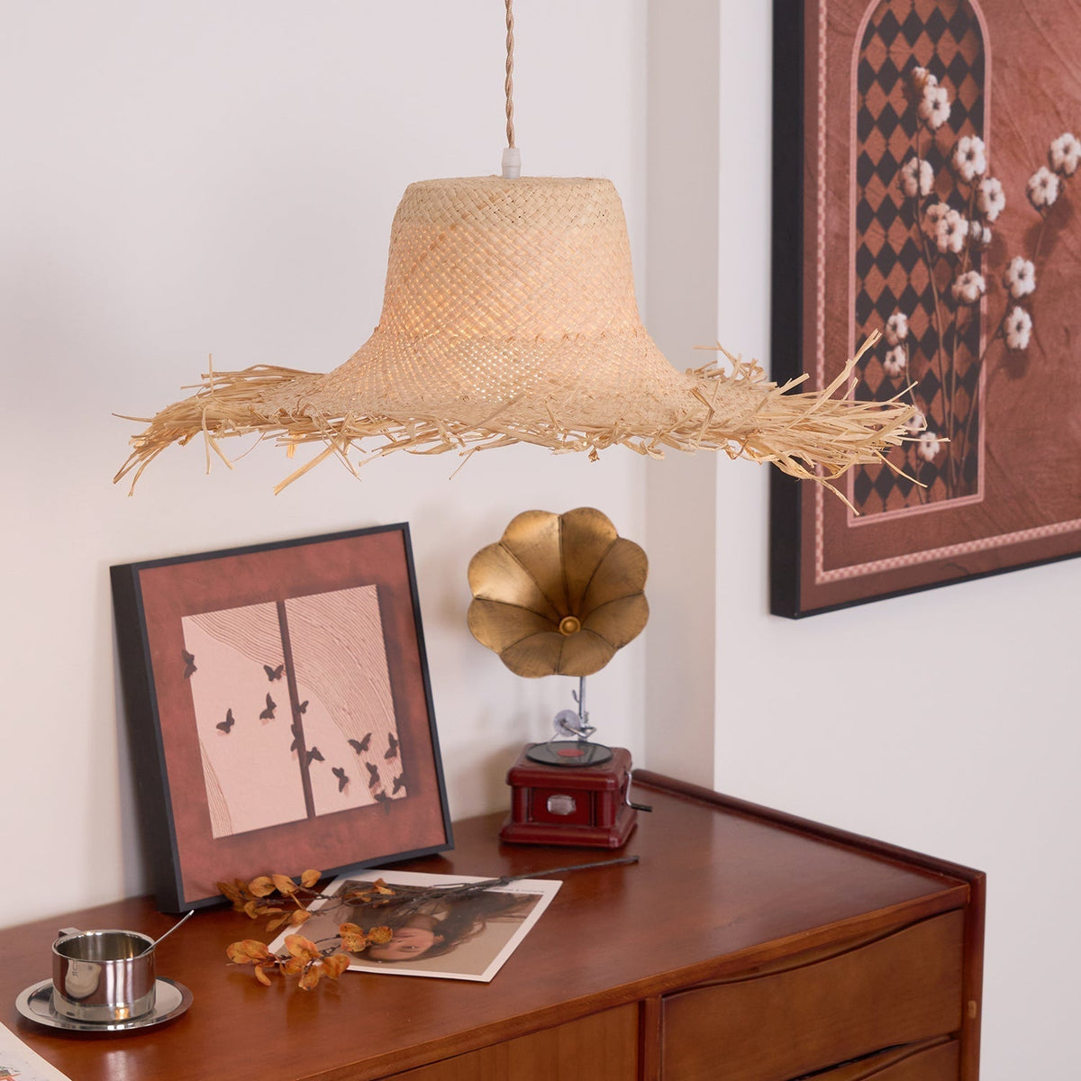 Vocan lampa wisząca w stylu vintage z płótna