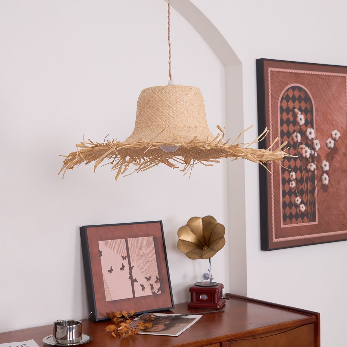 Vocan lampa wisząca w stylu vintage z płótna