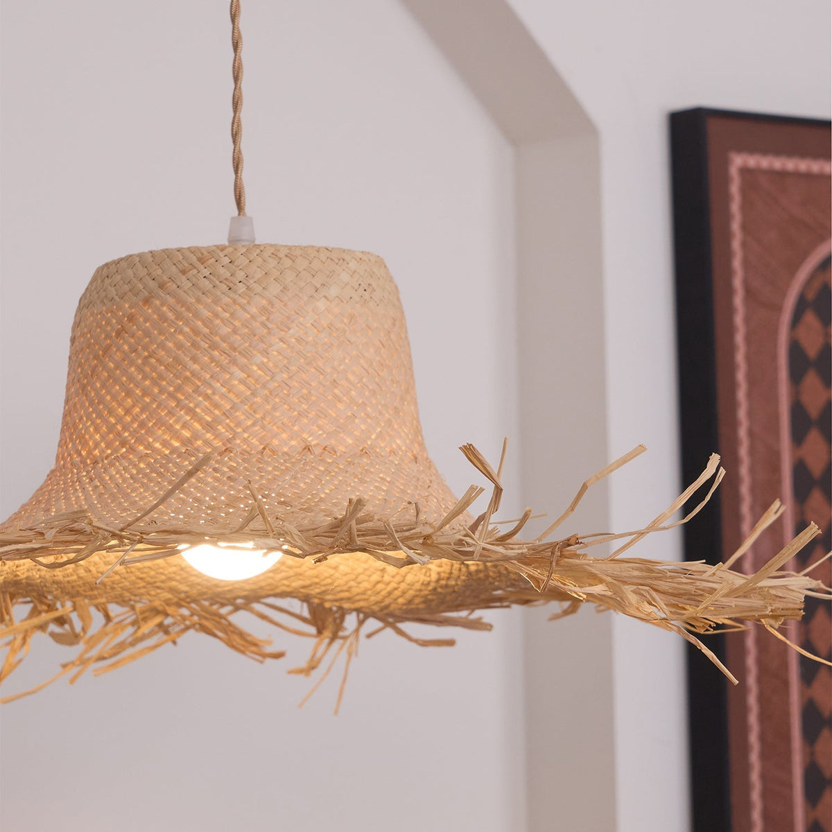 Vocan lampa wisząca w stylu vintage z płótna
