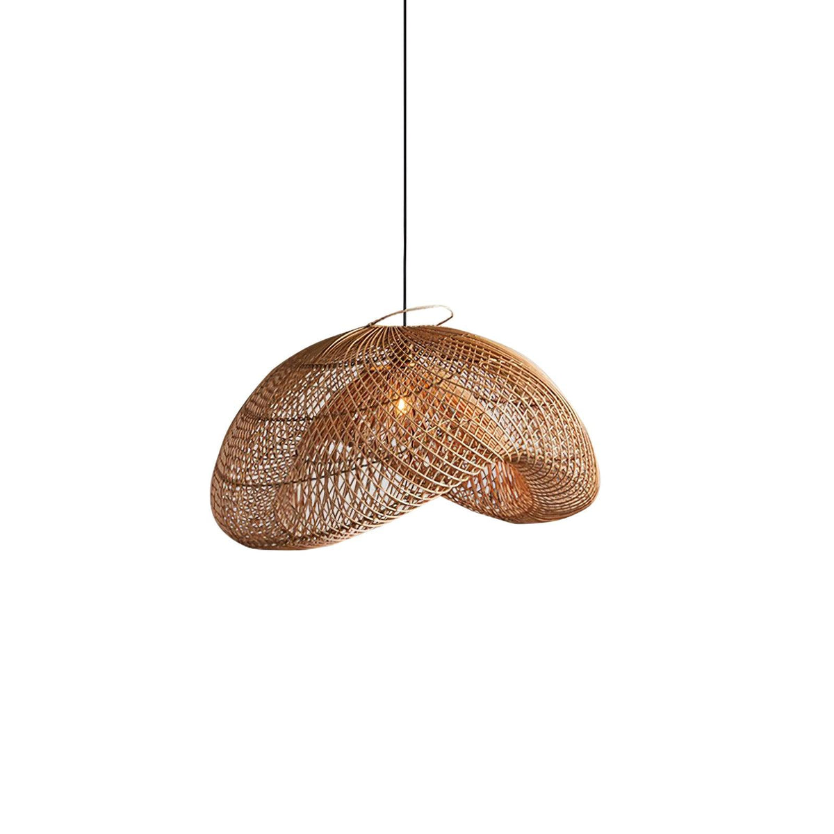 Juno rustykalna lampa wisząca z rattanu do salonu