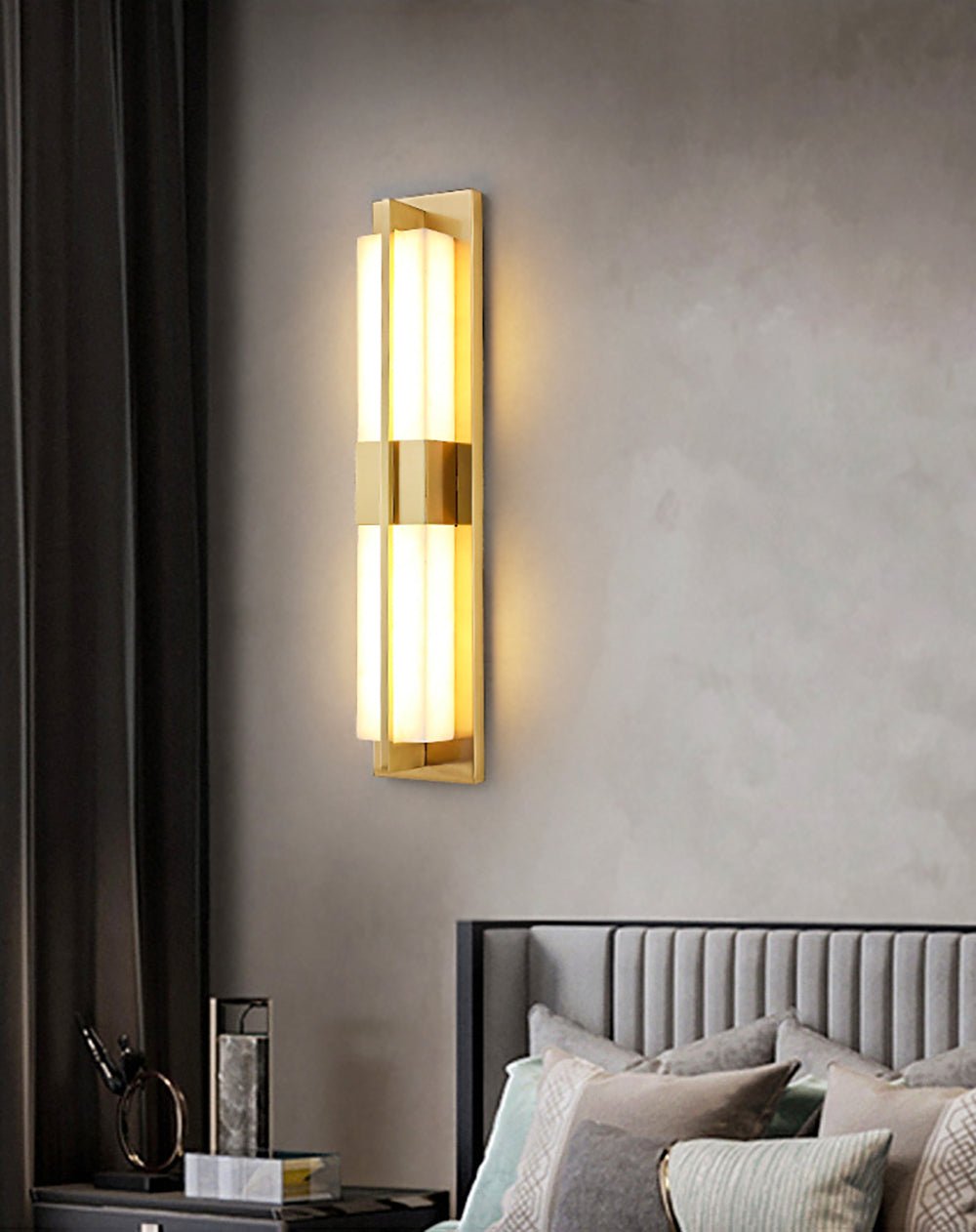Kinkiet miedziany z alabastrem Laxor Alabaster