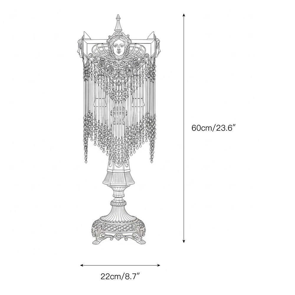 Lampa stołowa Valdorian z kryształem