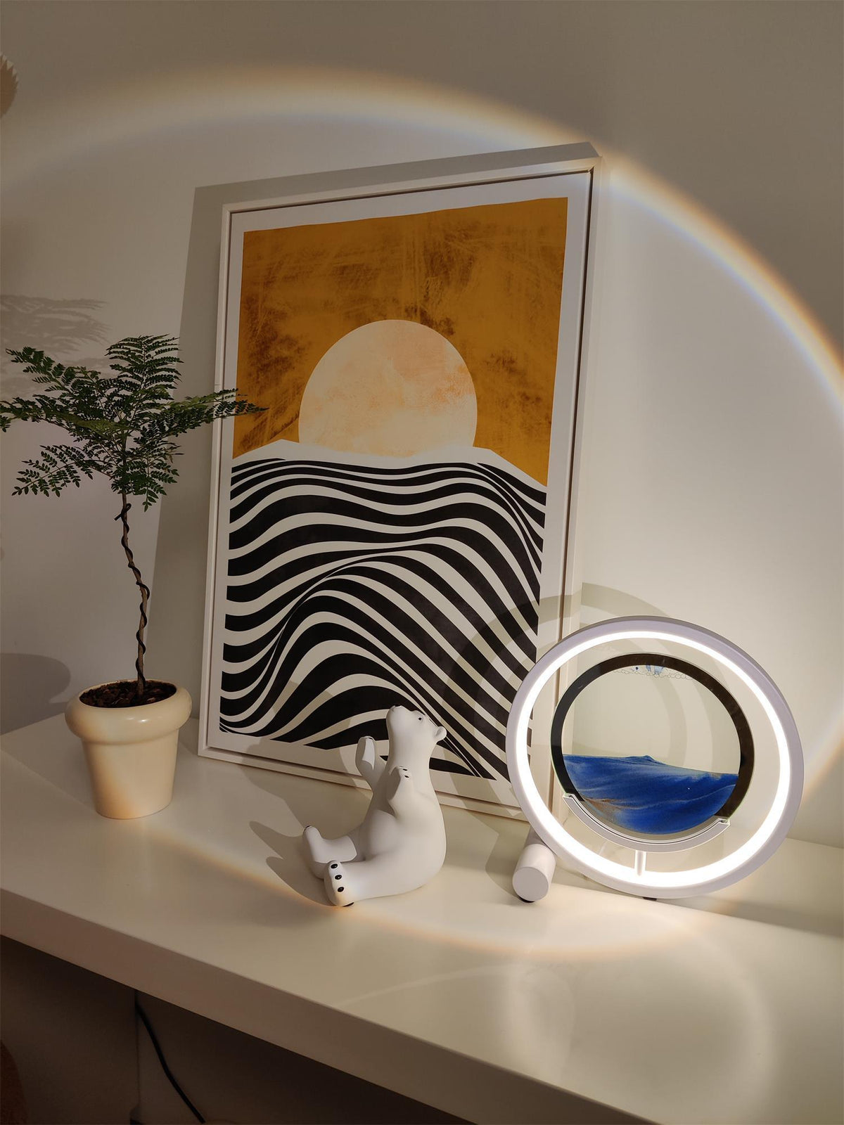 Ciririra abstrakcyjna lampa stołowa ze szkła