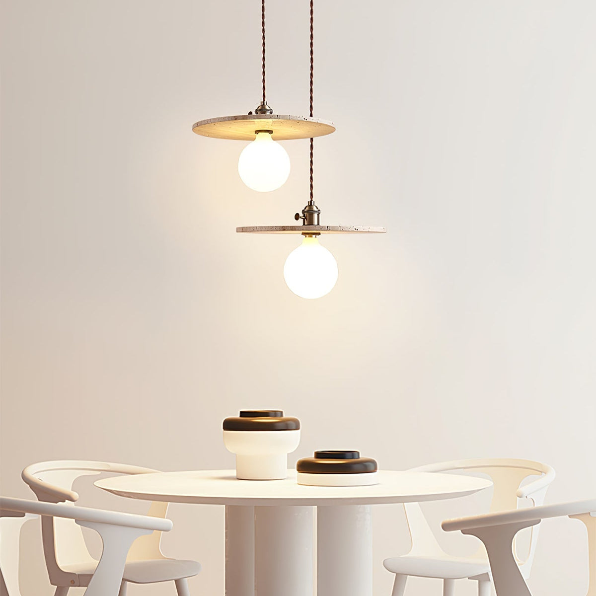 Tavaora minimalistyczna lampa wisząca w żółtym travertynie