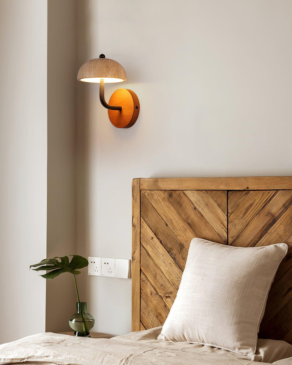 Solaro lampa ścienna Travertine półkopuła osłona