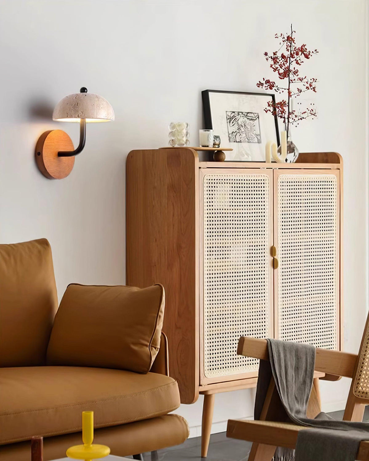 Solaro lampa ścienna Travertine półkopuła osłona