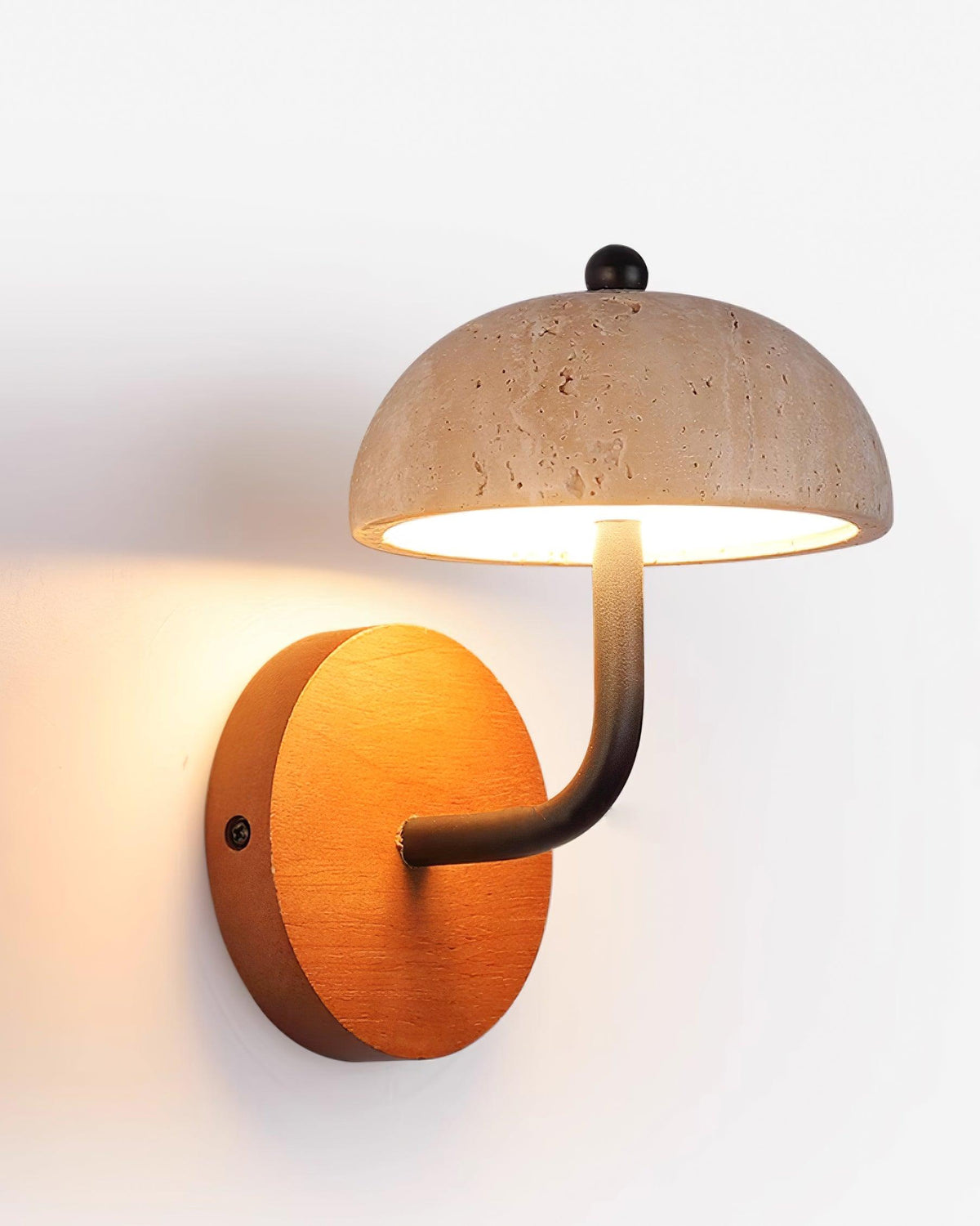 Solaro lampa ścienna Travertine półkopuła osłona