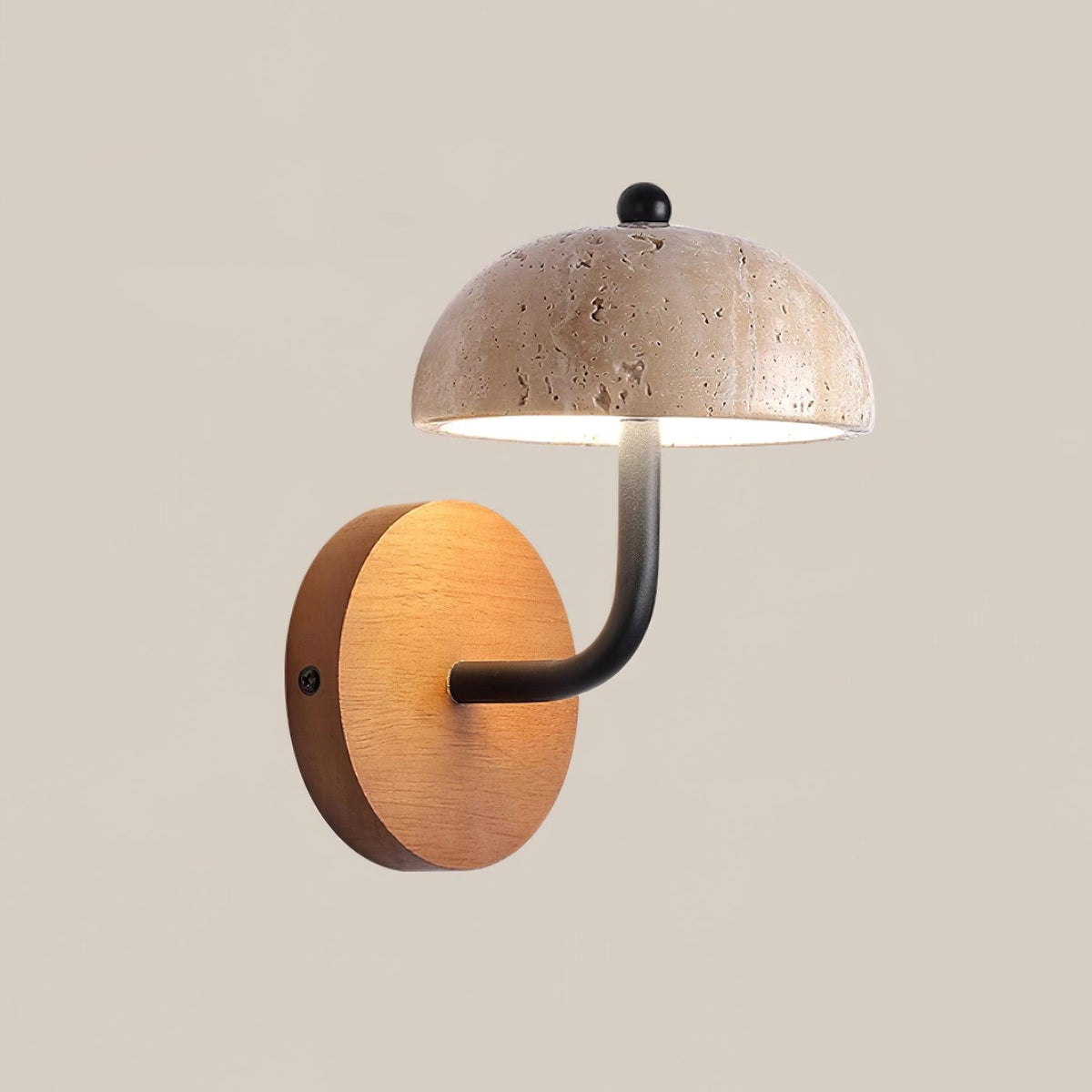 Solaro lampa ścienna Travertine półkopuła osłona