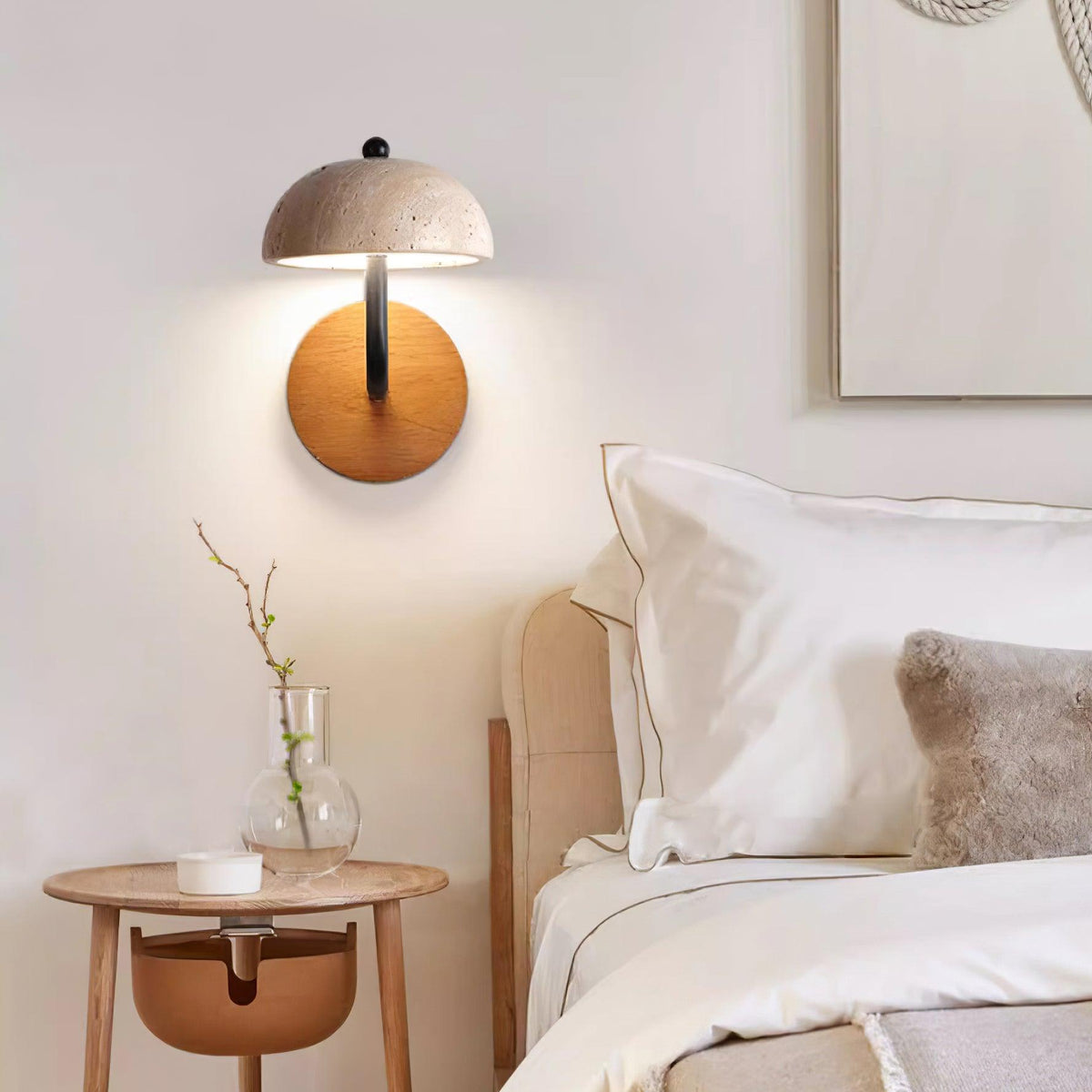 Solaro lampa ścienna Travertine półkopuła osłona