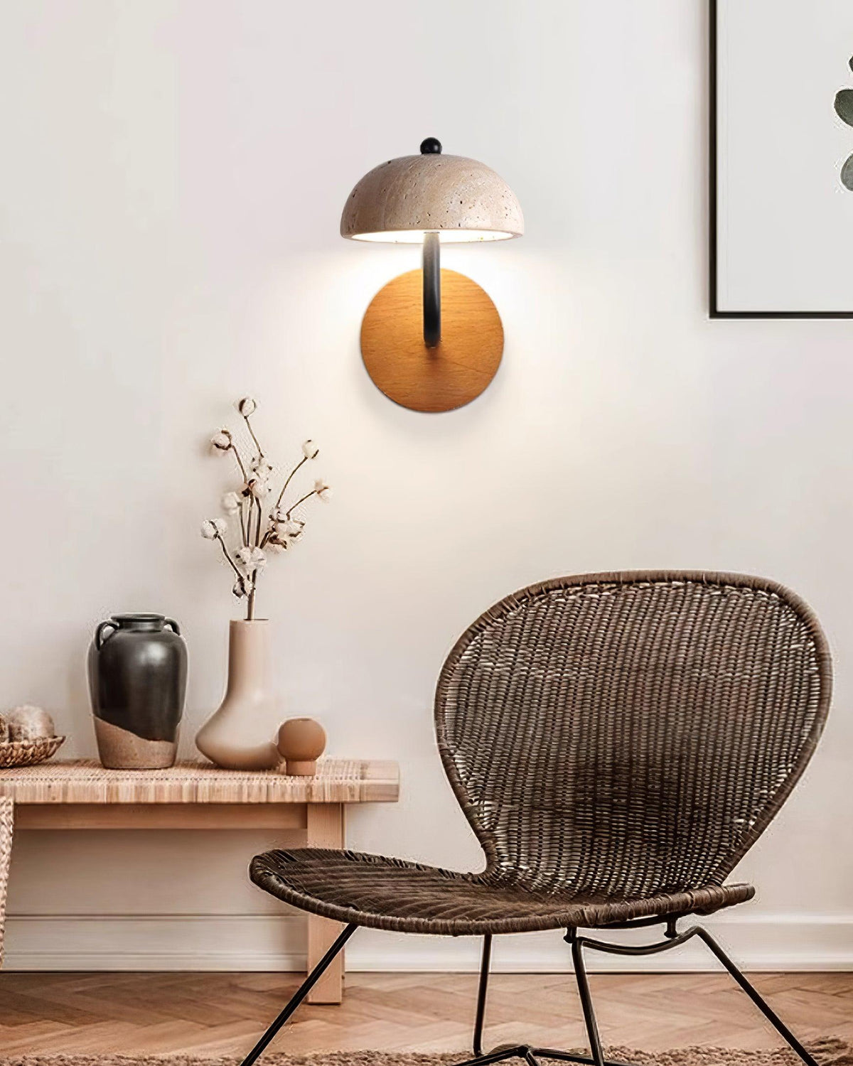 Solaro lampa ścienna Travertine półkopuła osłona