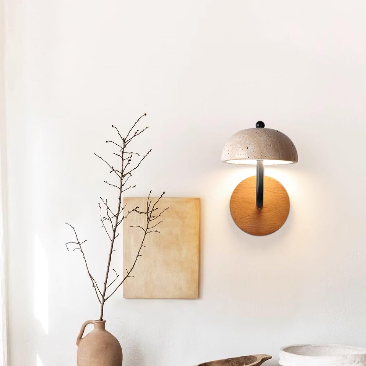 Solaro lampa ścienna Travertine półkopuła osłona