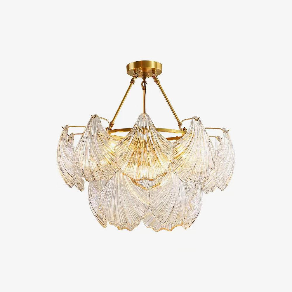Veluaya lampa sufitowa ze szkła z żebrowaną powłoką w kolorze miedzi