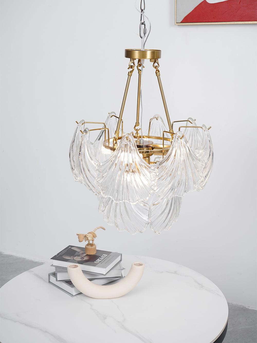 Veluaya lampa sufitowa ze szkła z żebrowaną powłoką w kolorze miedzi