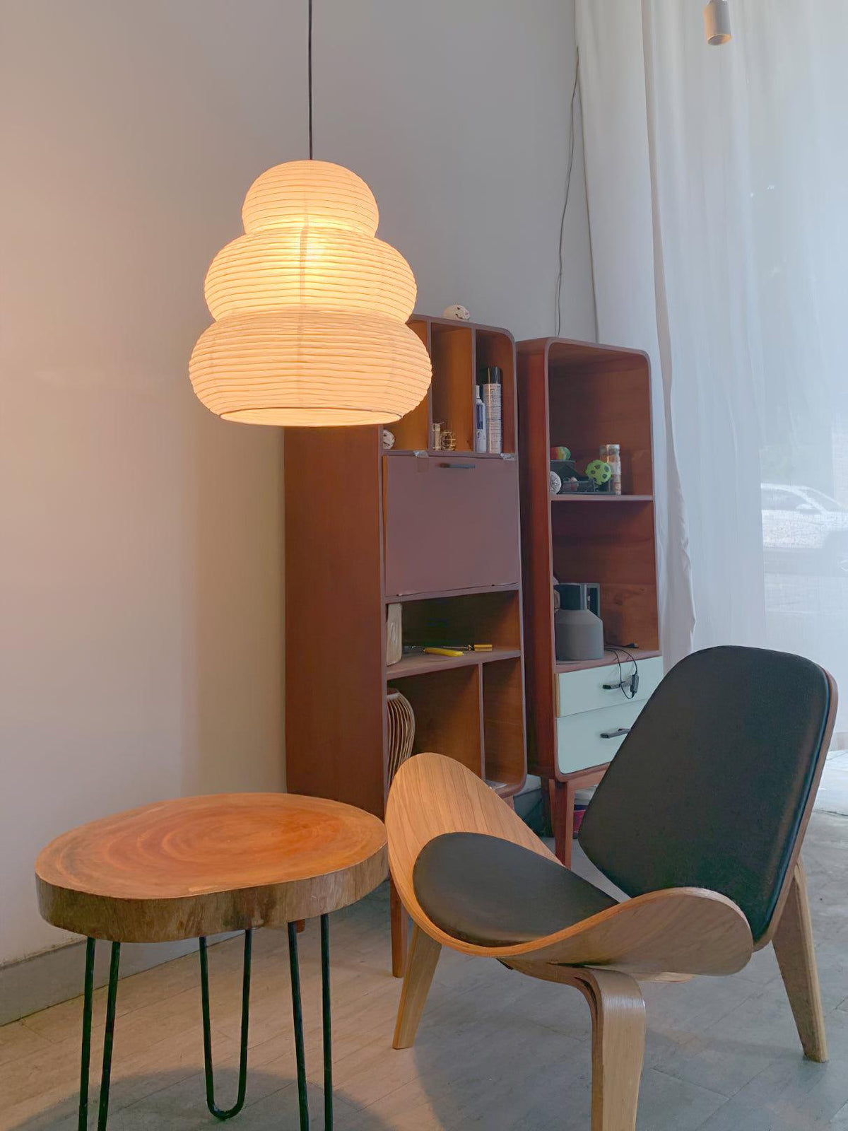 Solara lampa wisząca z papieru washi wielopoziomowa latarnia japońska do salonu
