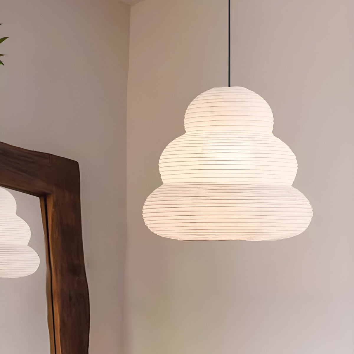 Solara lampa wisząca z papieru washi wielopoziomowa latarnia japońska do salonu