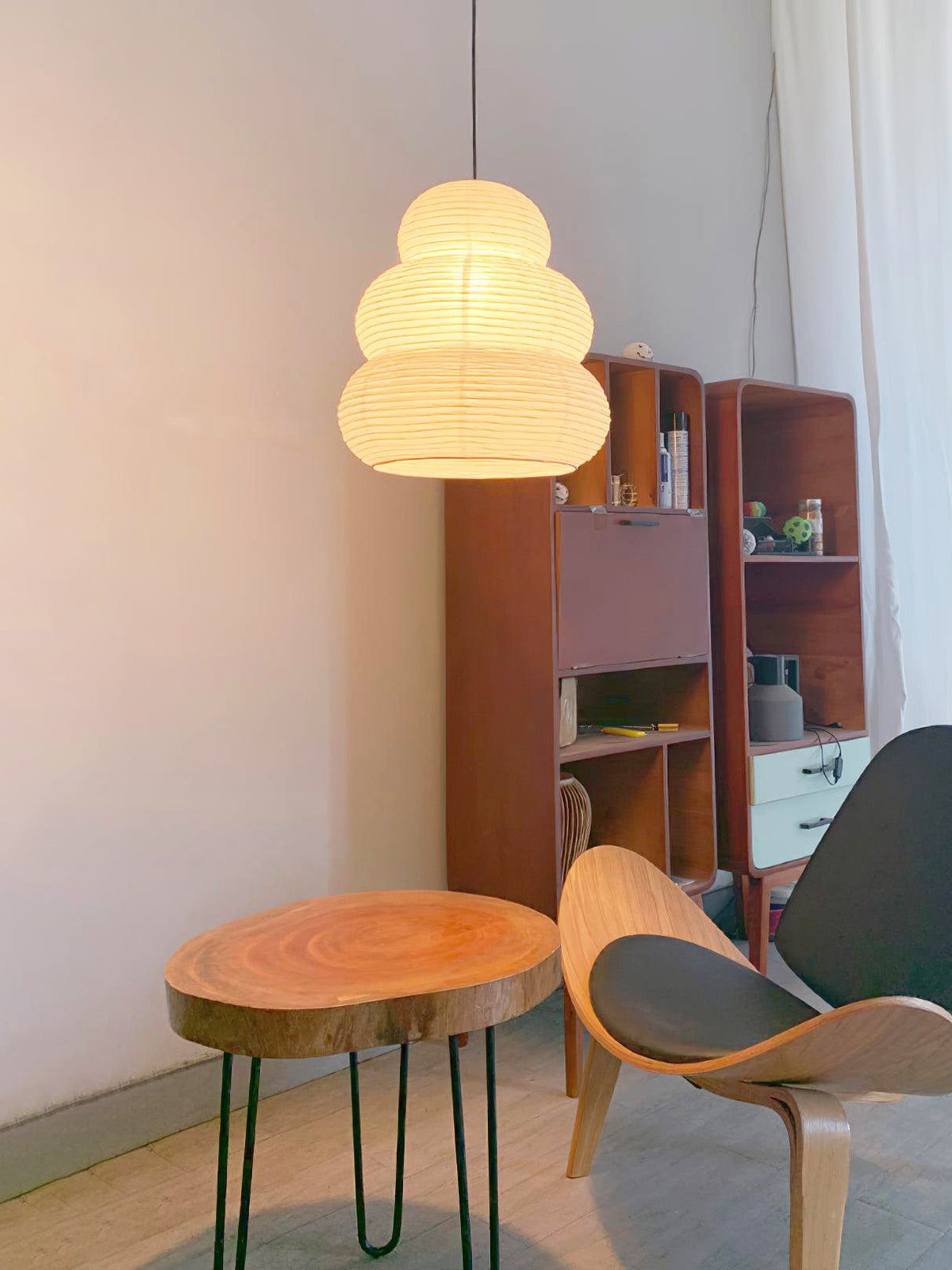Solara lampa wisząca z papieru washi wielopoziomowa latarnia japońska do salonu