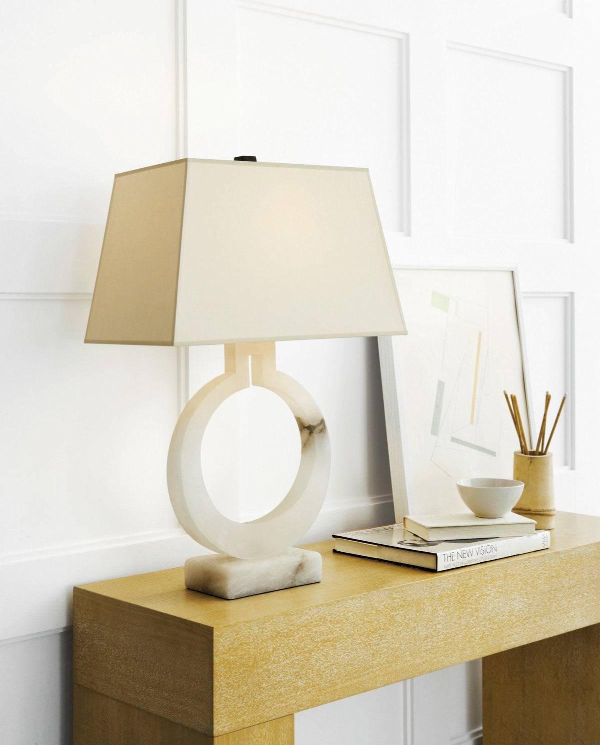 Vantor minimalistyczna lampa stołowa ze szkła