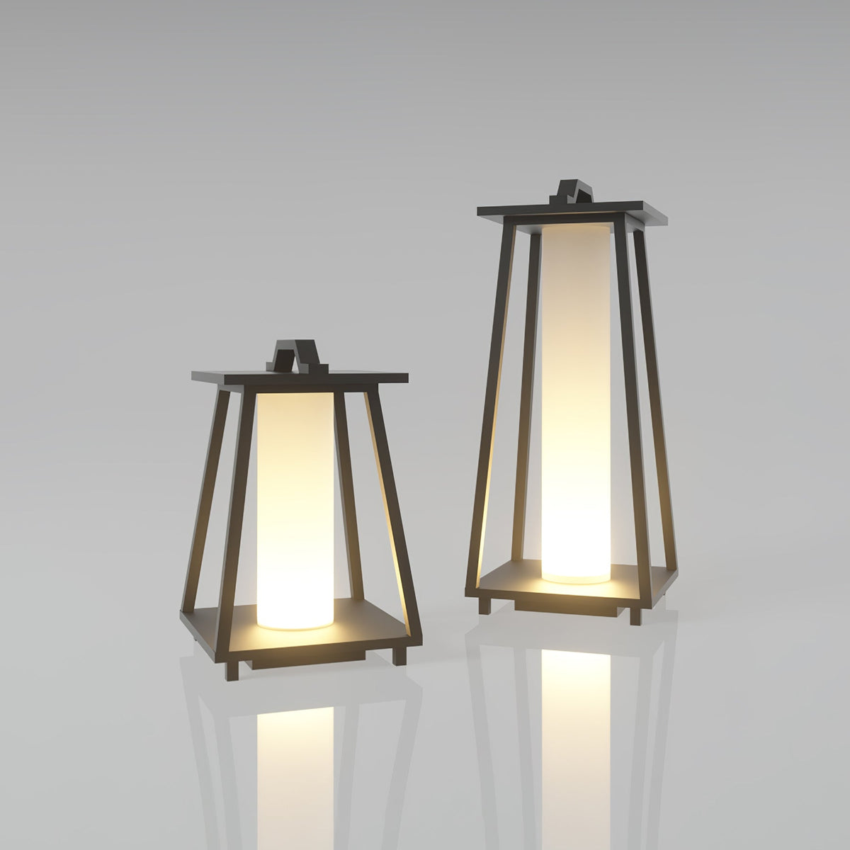 Syphae zewnętrzna przenośna lampa ogrodowa w kształcie trapezu