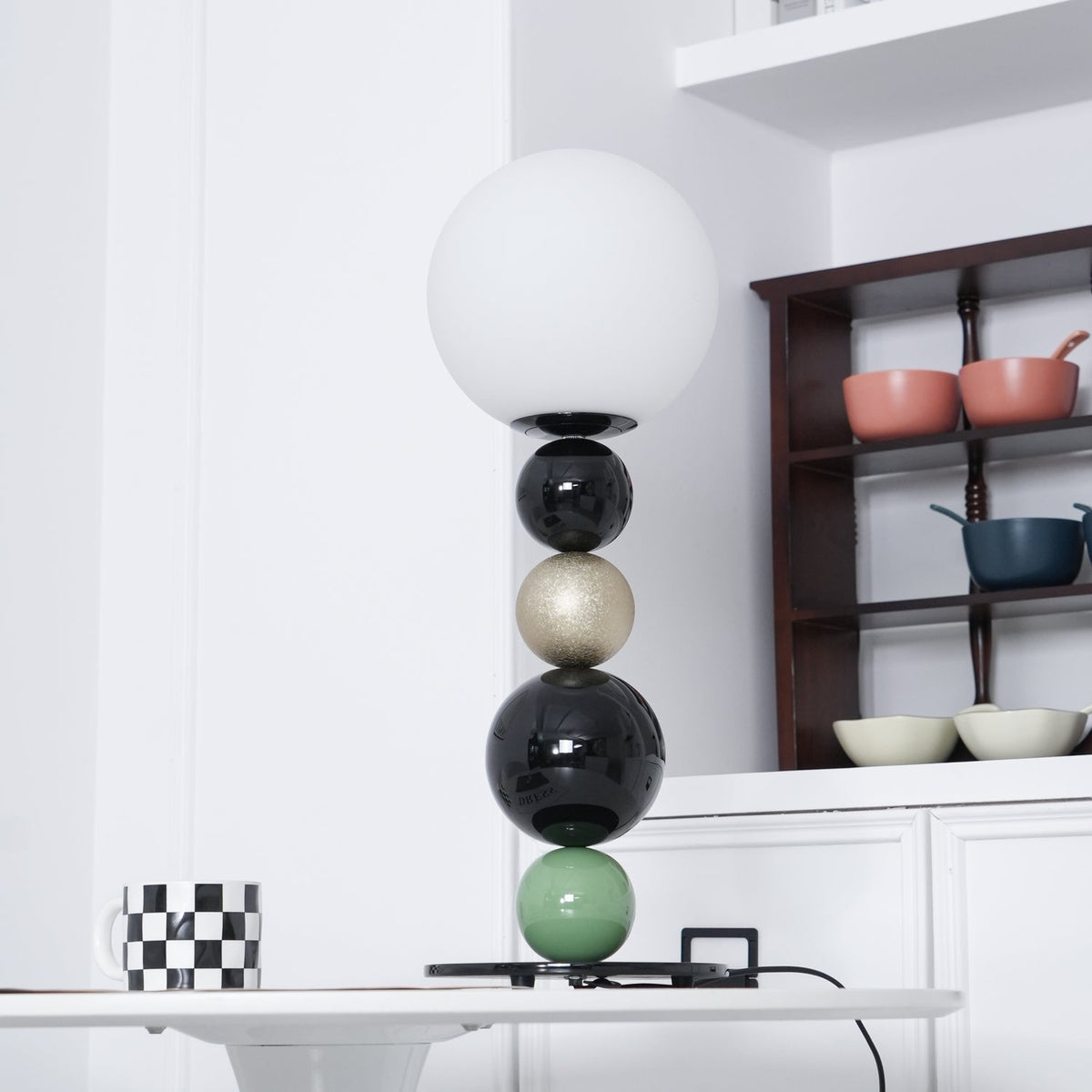 Orbital Balls lampa stołowa ze szkła