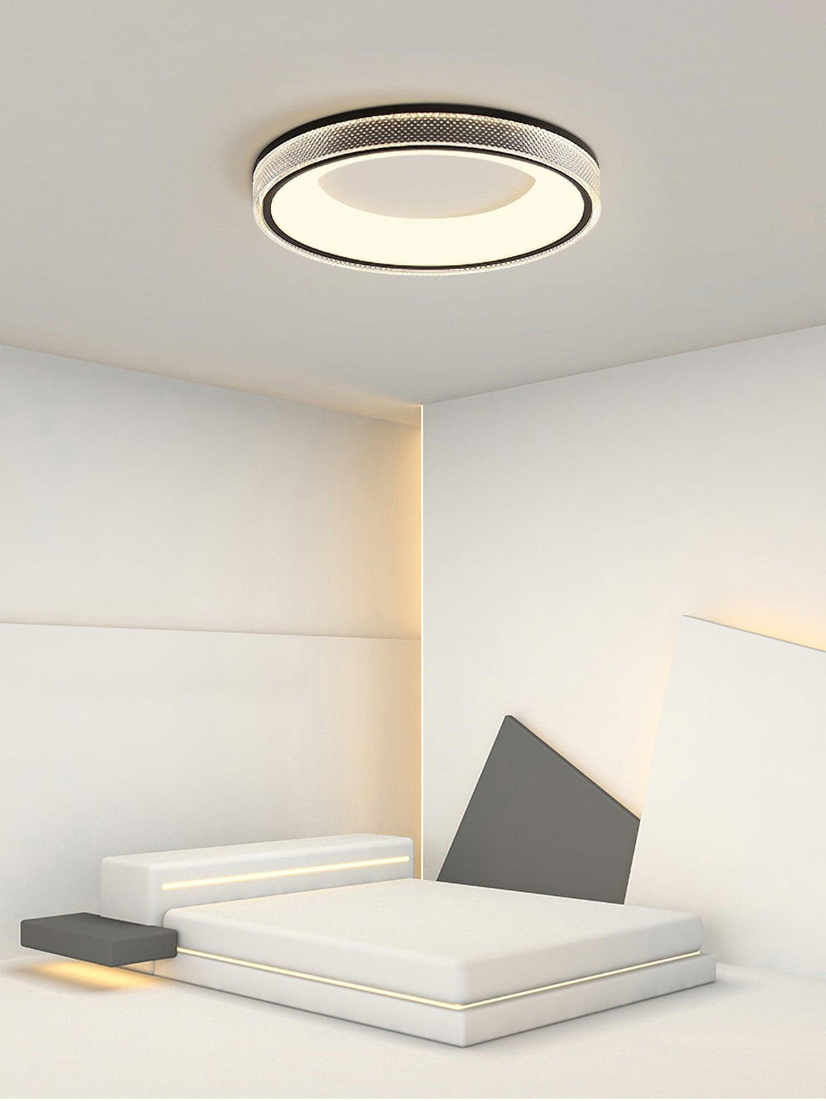 Liroxen lampa sufitowa okrągła wklęsła minimalistyczna ciepła