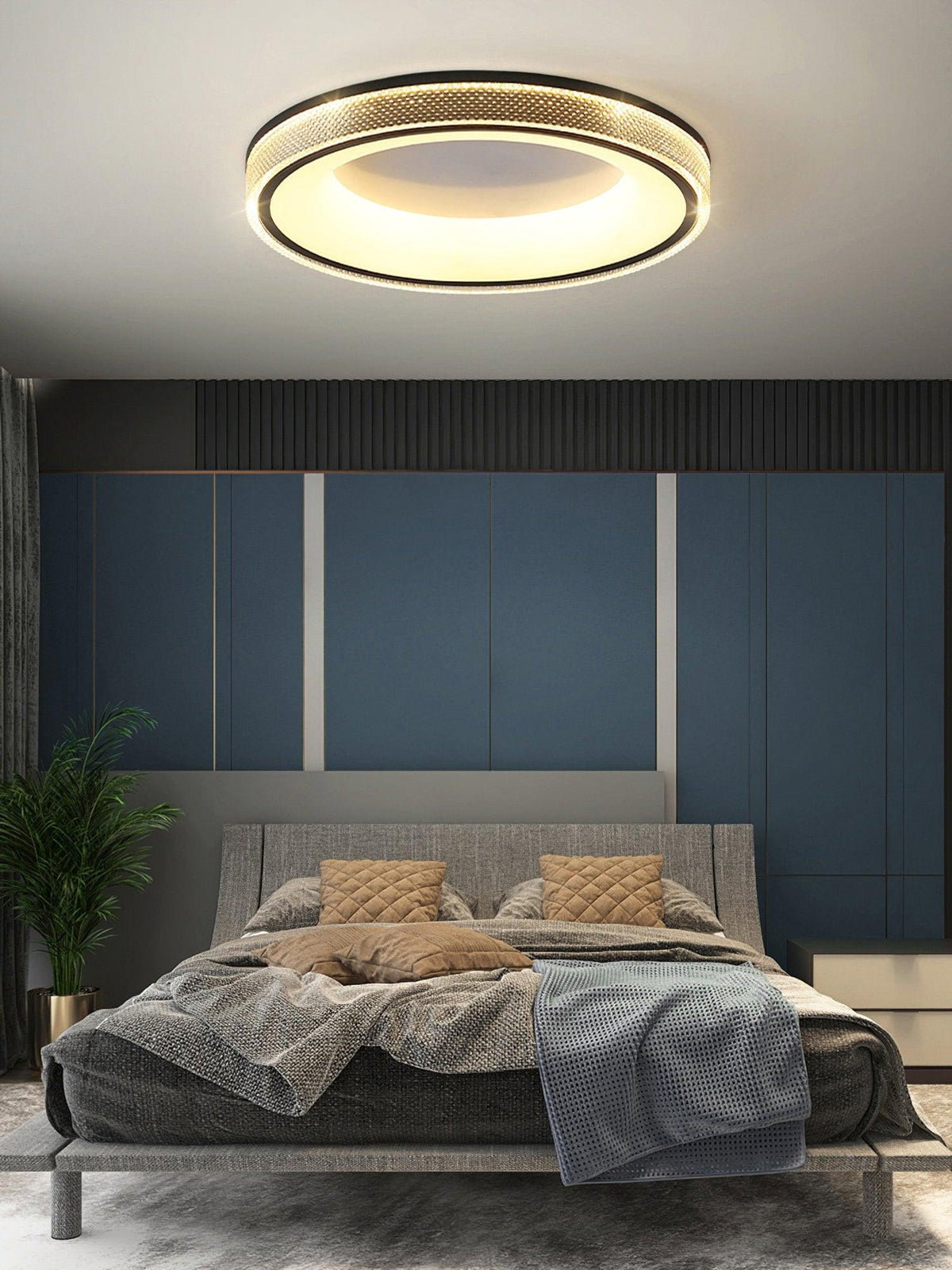 Liroxen lampa sufitowa okrągła wklęsła minimalistyczna ciepła