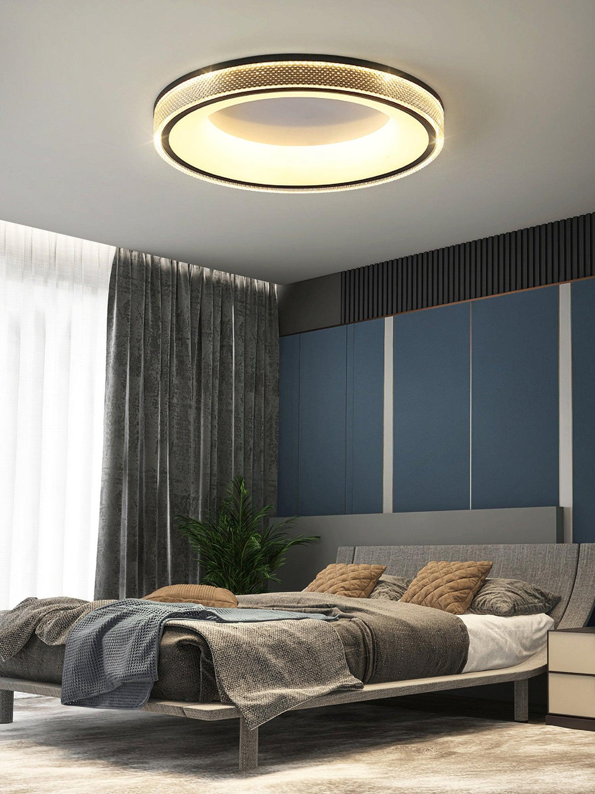 Liroxen lampa sufitowa okrągła wklęsła minimalistyczna ciepła