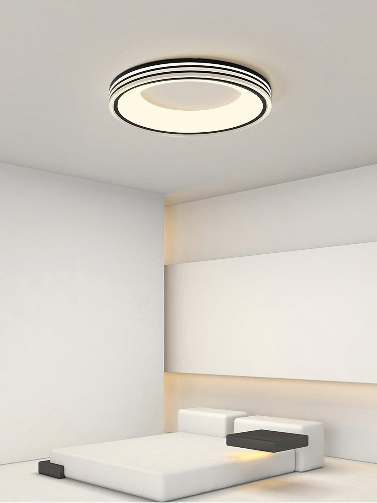 Liroxen lampa sufitowa okrągła wklęsła minimalistyczna ciepła
