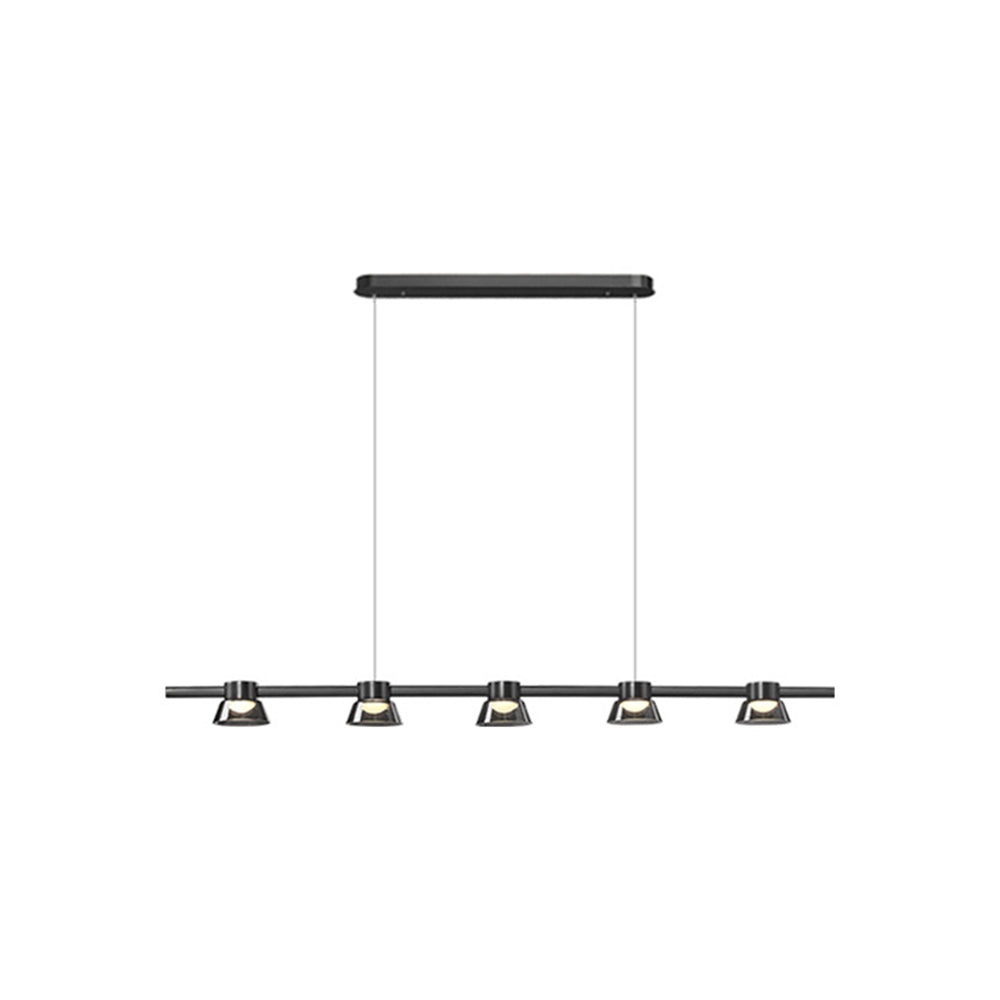 Arisha nowoczesna lampa wisząca liniowa z metalu Evette, czarna