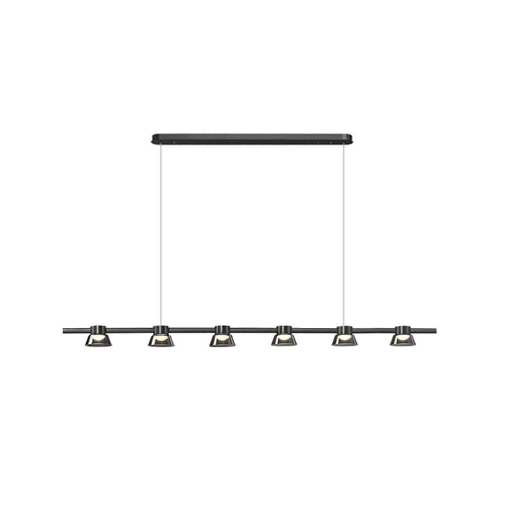Arisha nowoczesna lampa wisząca liniowa z metalu Evette, czarna