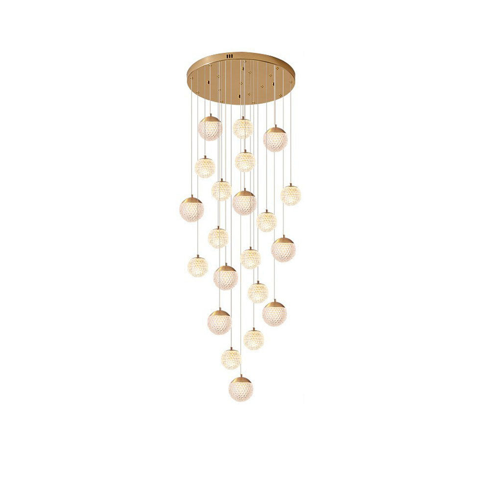 Arisha wielostopniowa nowoczesna lampa wisząca w stylu Art Deco Jibril, złoto