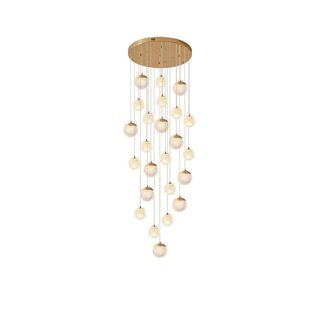 Arisha wielostopniowa nowoczesna lampa wisząca w stylu Art Deco Jibril, złoto
