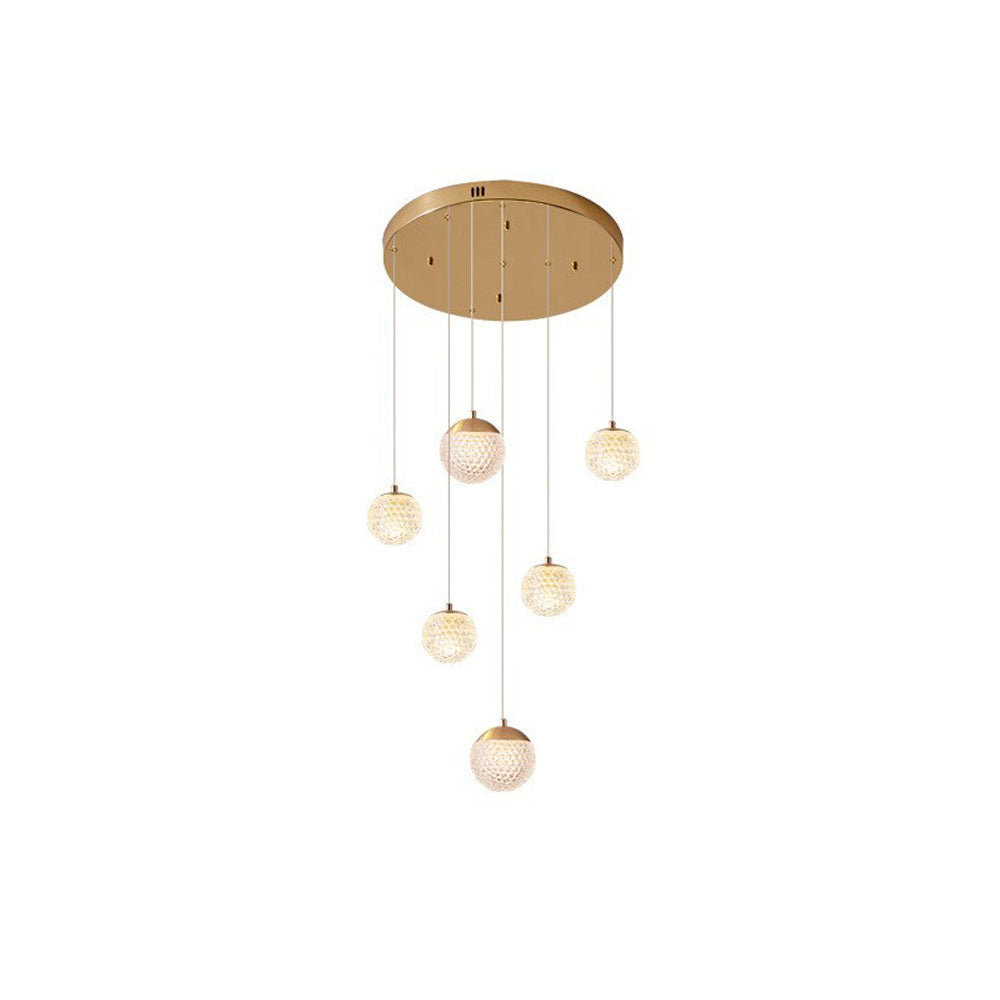 Arisha wielostopniowa nowoczesna lampa wisząca w stylu Art Deco Jibril, złoto